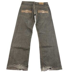 96NORTH Jeans Men 32x30 Brown Slim Straight Cotton Solid Western Pockets Design